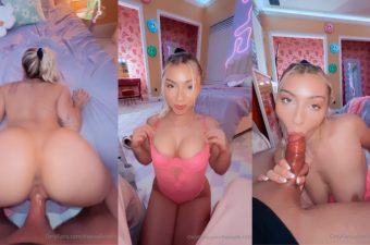 Therealbrittfit Pink Lingerie Sex Tape Scene in HD