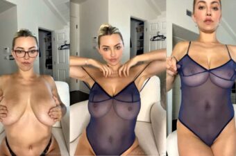Lindsey Pelas Nude See Through Try On Scene in HD